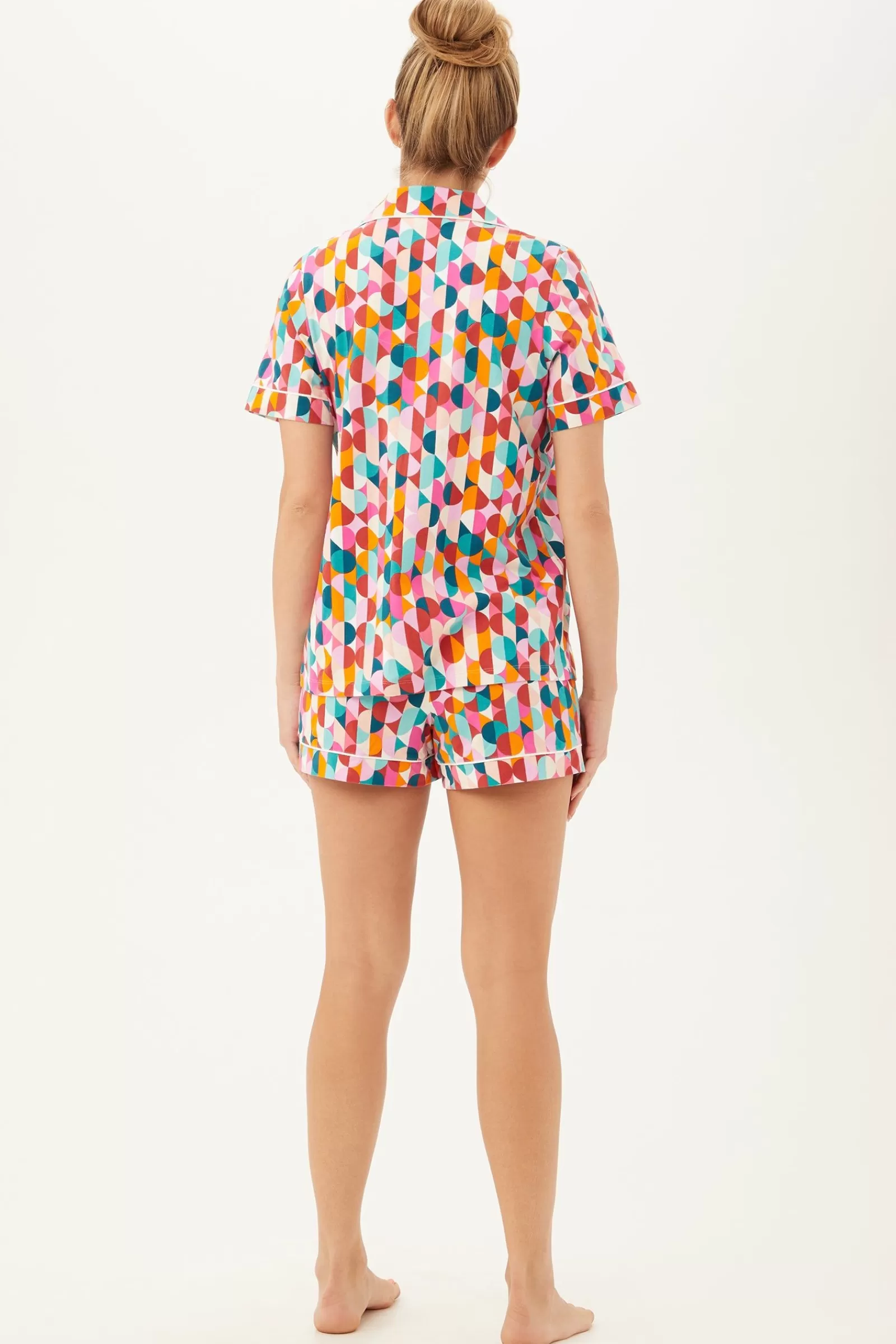 Women Trina Turk Dancing Dots Women'S Short Sleeve Shorty Jersey Pj Set