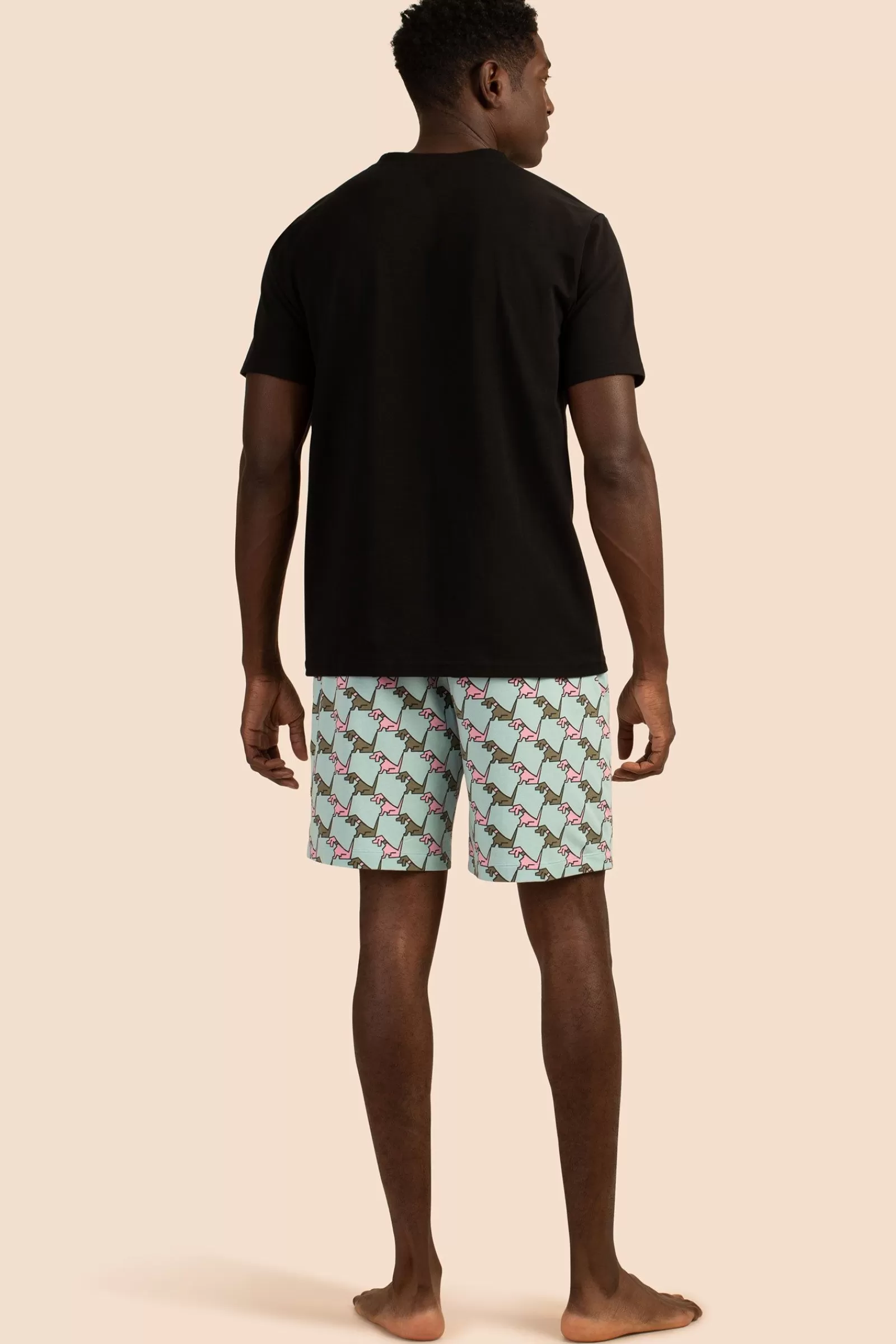 Men Trina Turk Hounds Men'S Short Sleeve Henley Boxer Short Jersey Pj Set