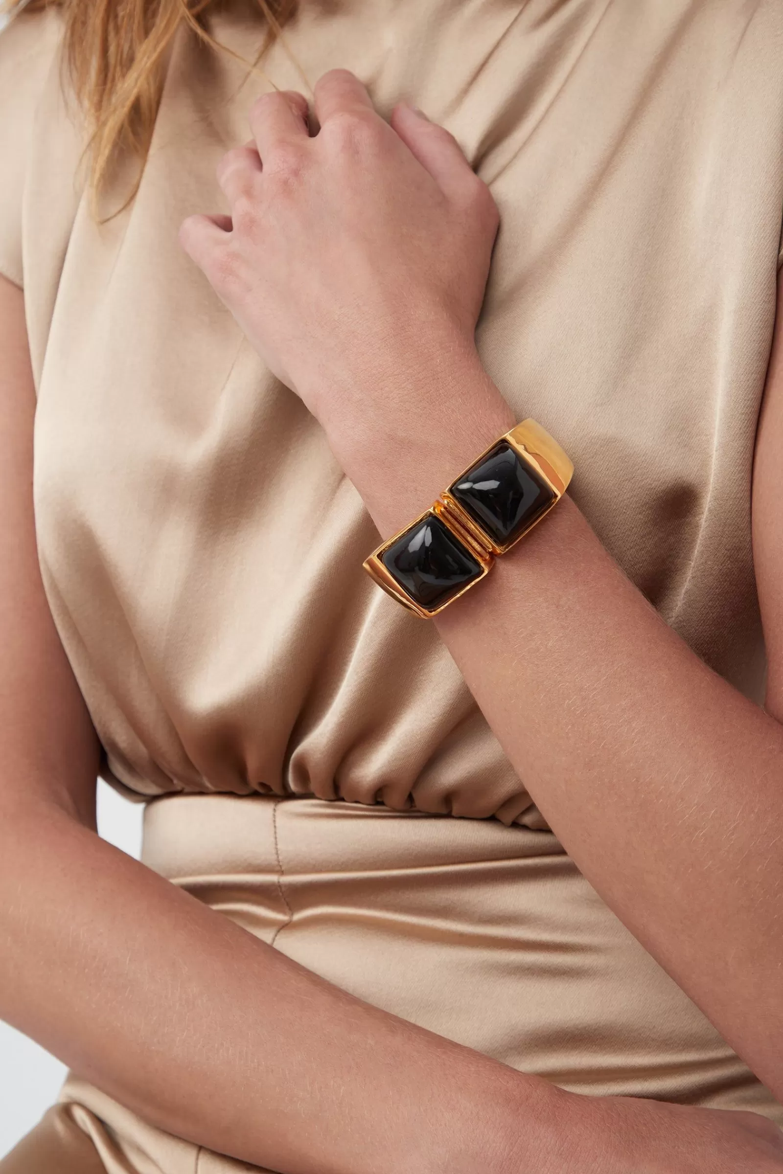 Trina Turk Kjl Black Square Cabachon Cuff