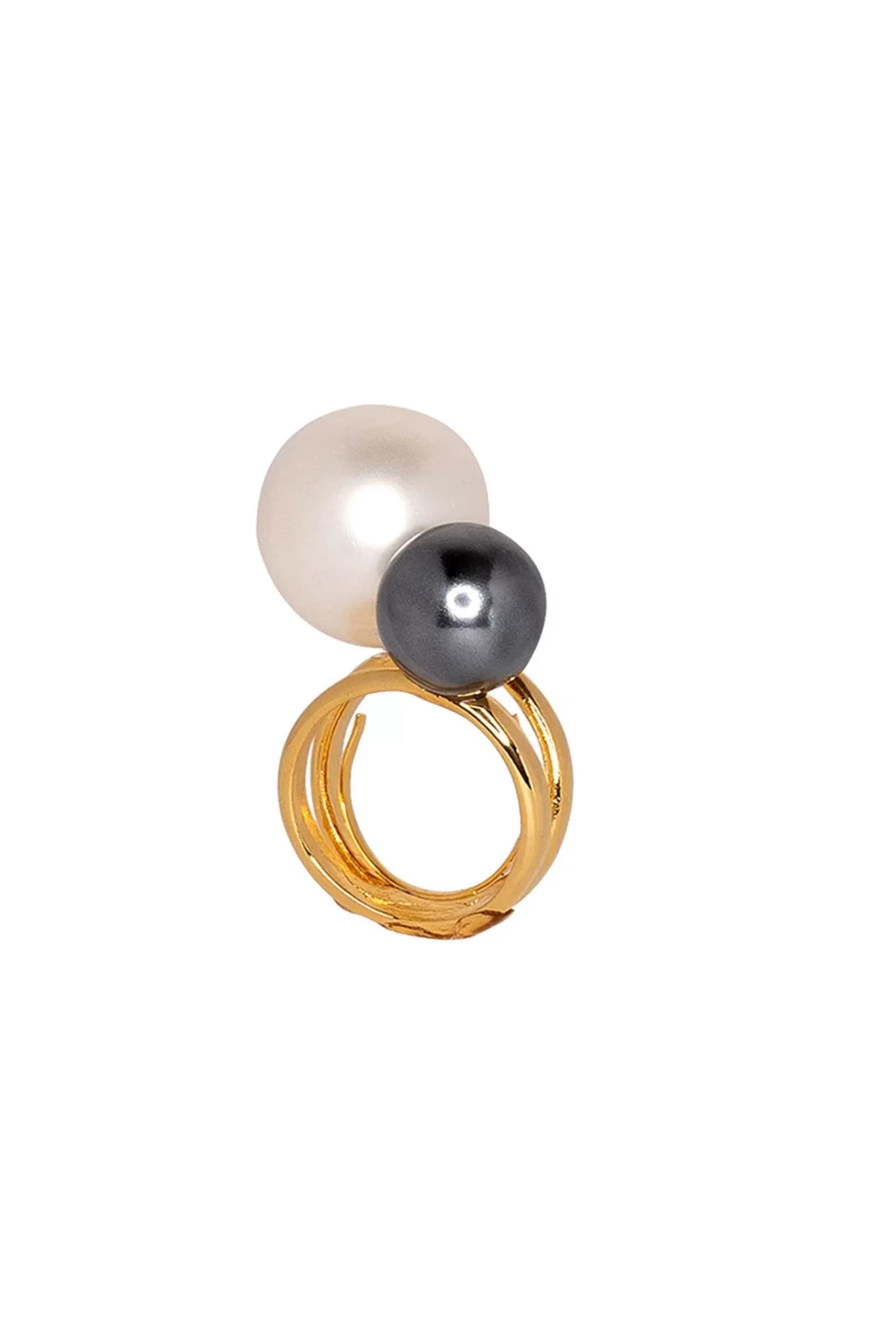 Trina Turk Kjl White & Gray Double Pearl Ring