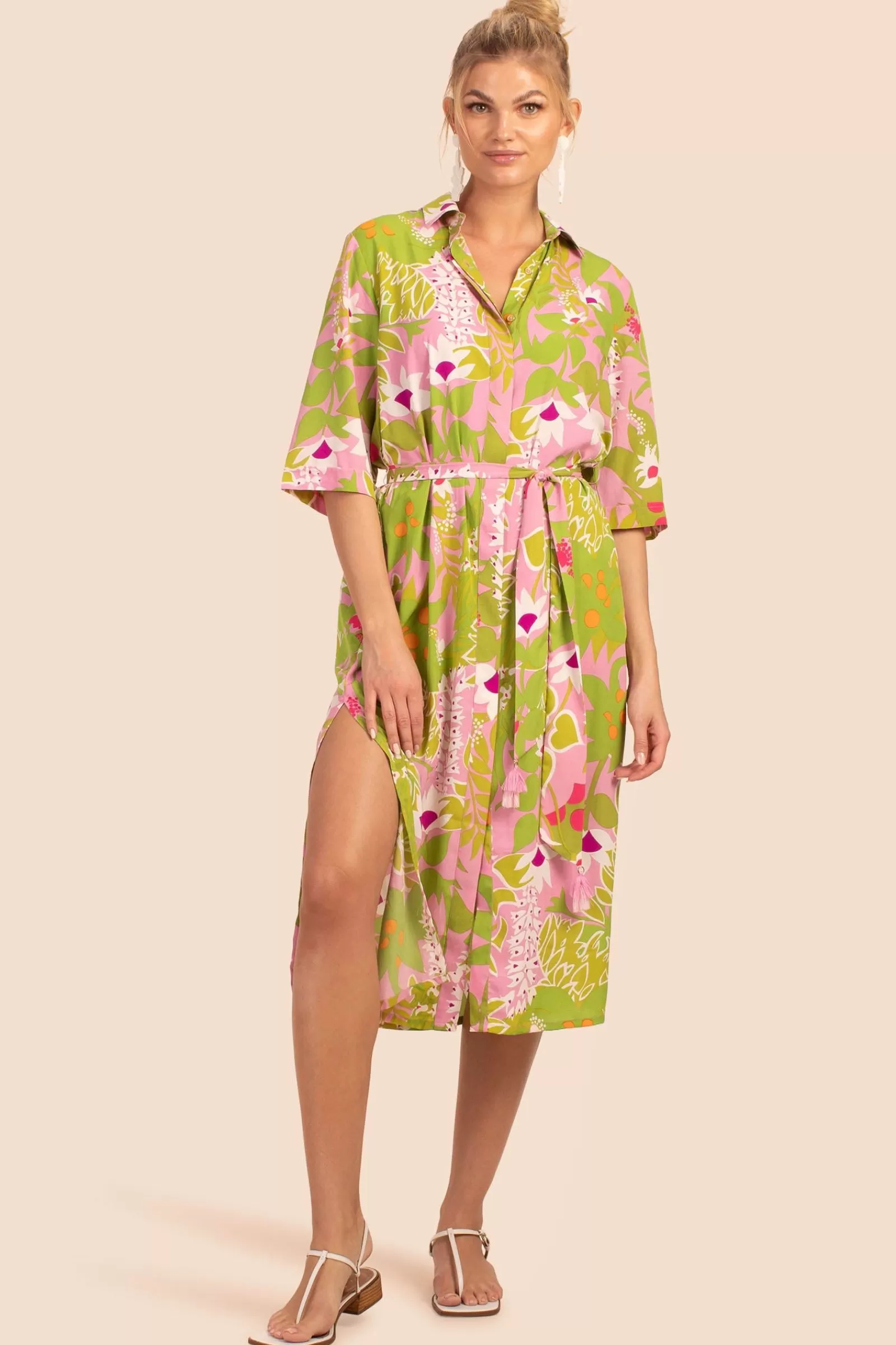 Women Trina Turk La Palma Midi Shirtdress
