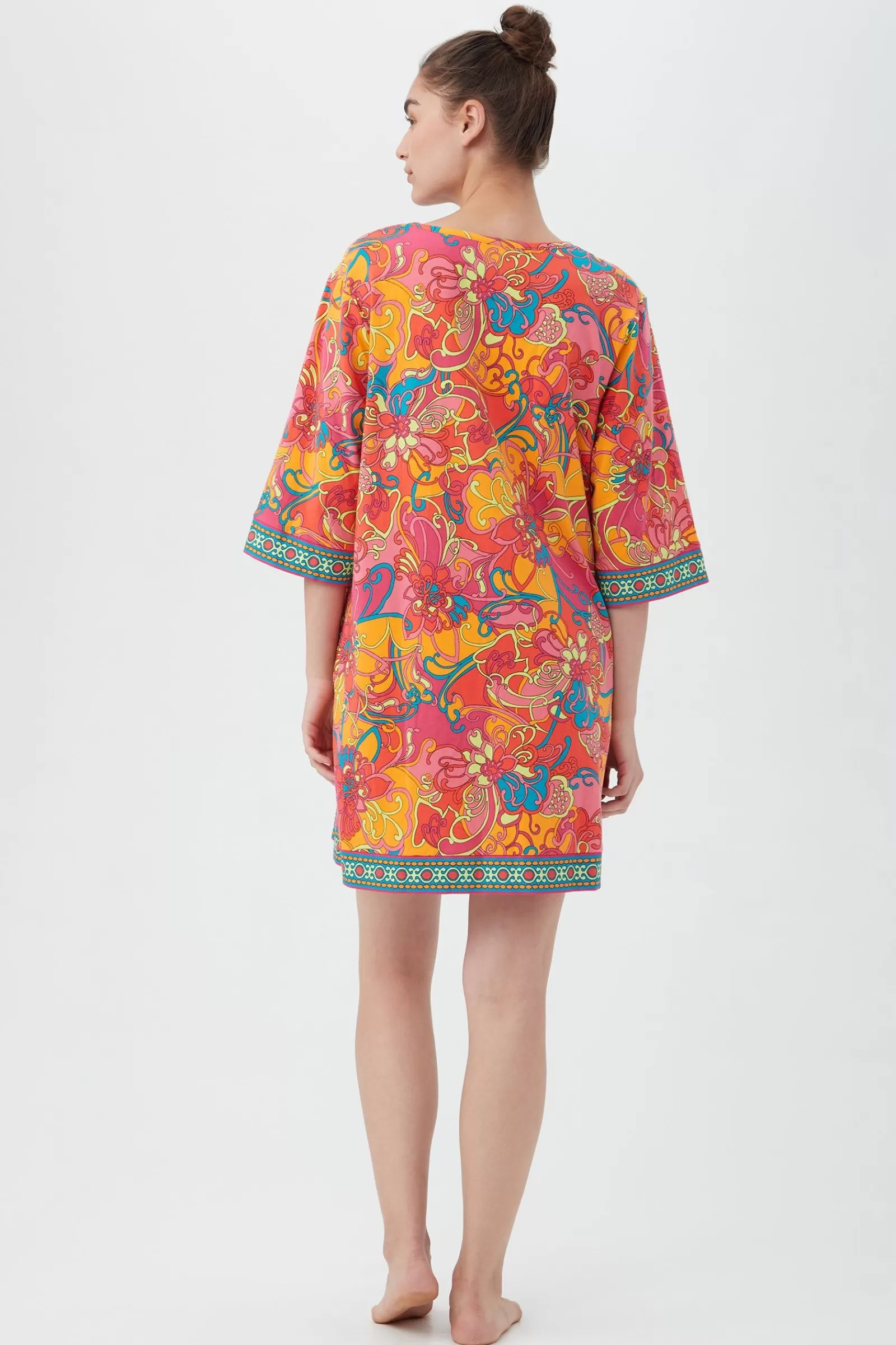 Women Trina Turk Madagascar Women'S 3/4-Sleeve Jersey Caftan Sleepshirt