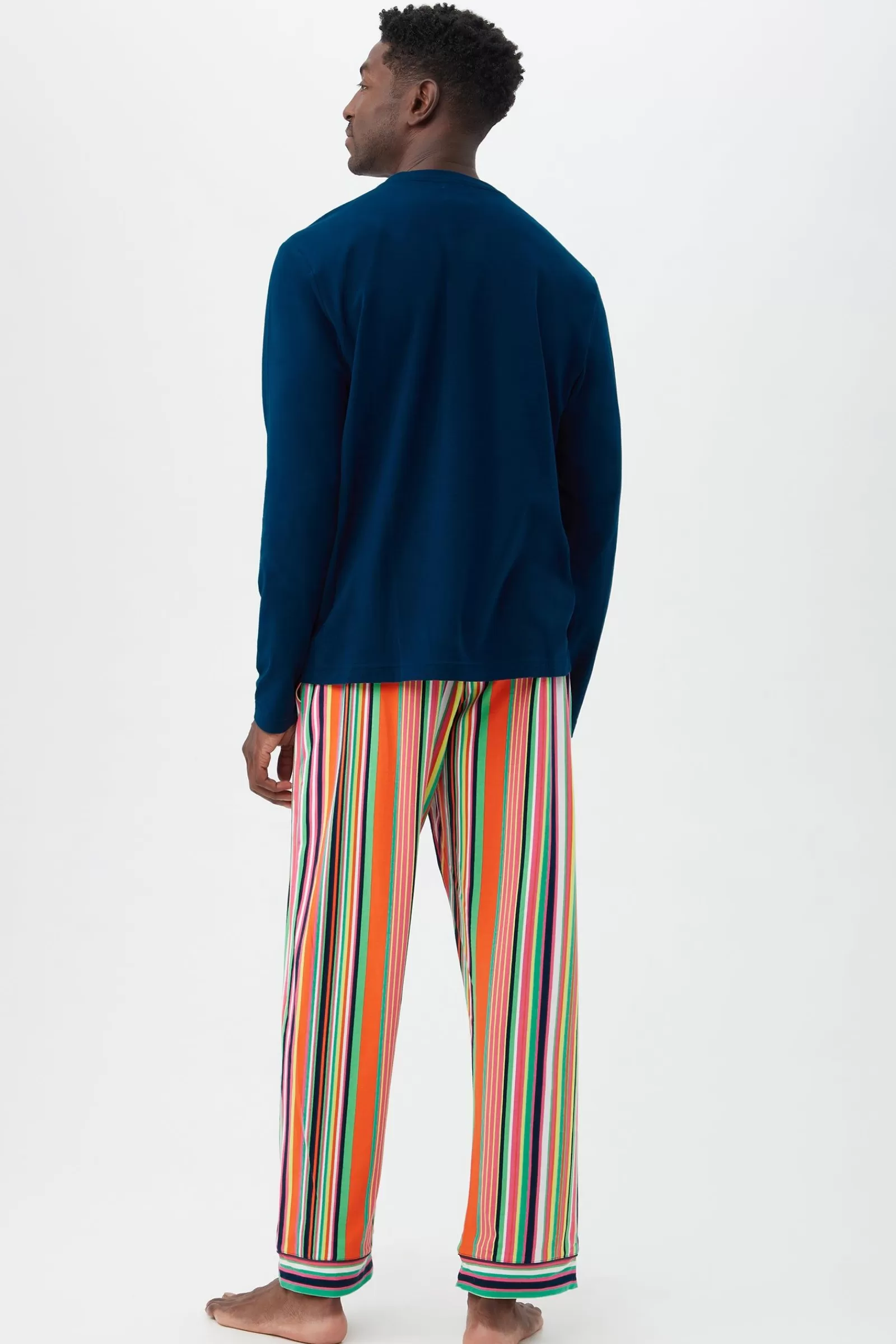 Men Trina Turk Stripe Mens Henley Pj Set