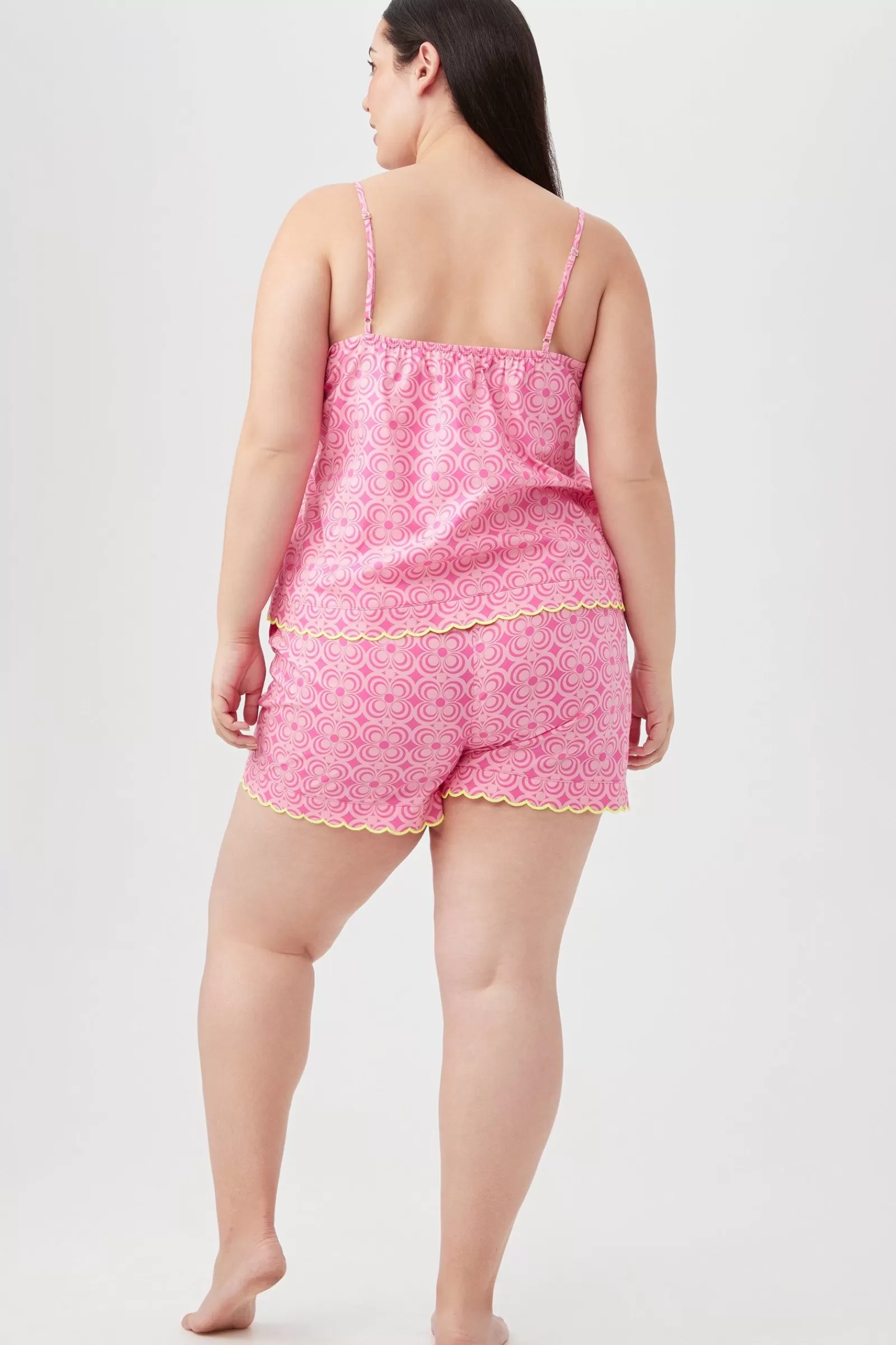 Women Trina Turk Summer Geo Women'S Cami Tank Shorty Poplin Pj Set
