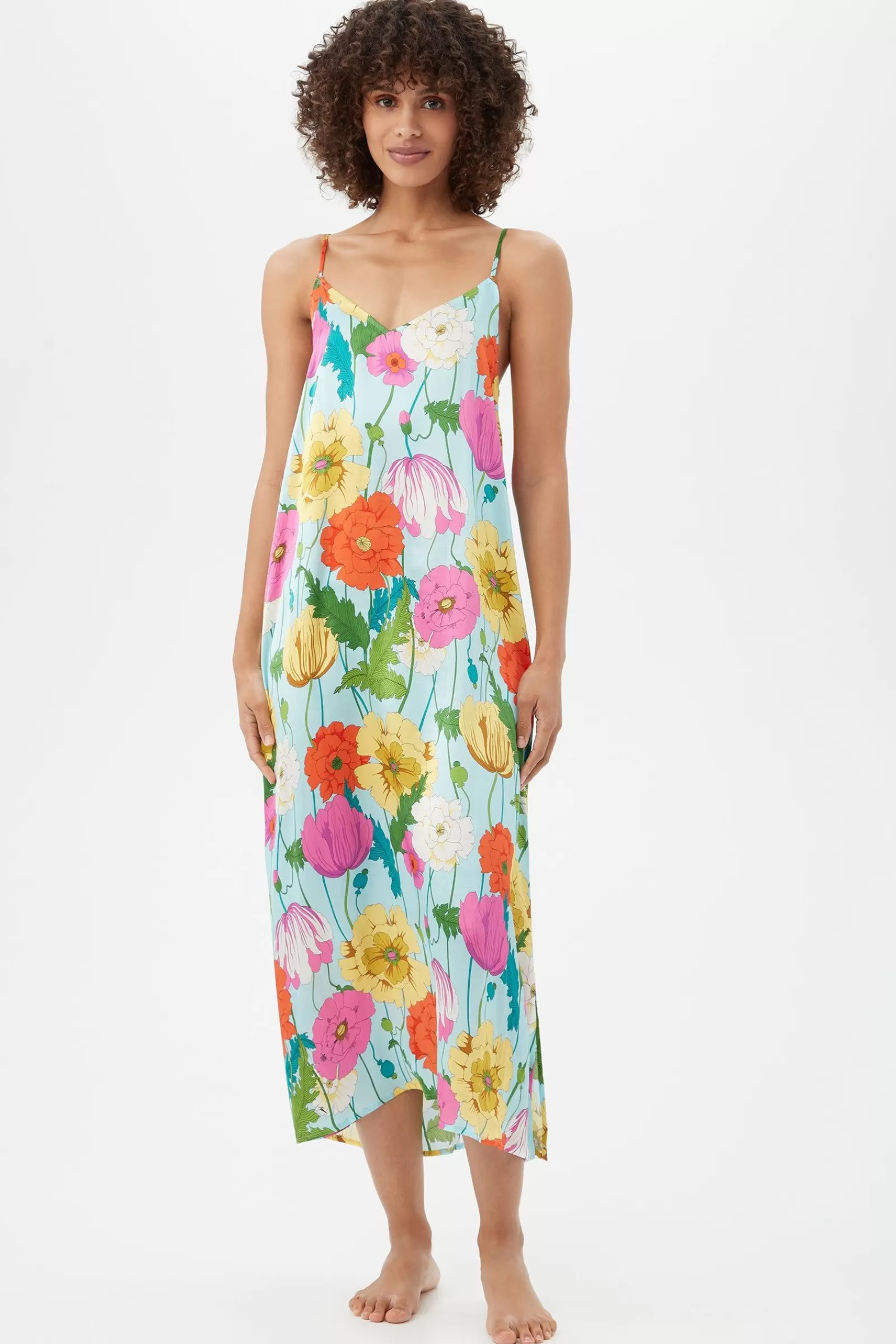 Women Trina Turk Sunny Blossom Maxi Chemise Nightgown