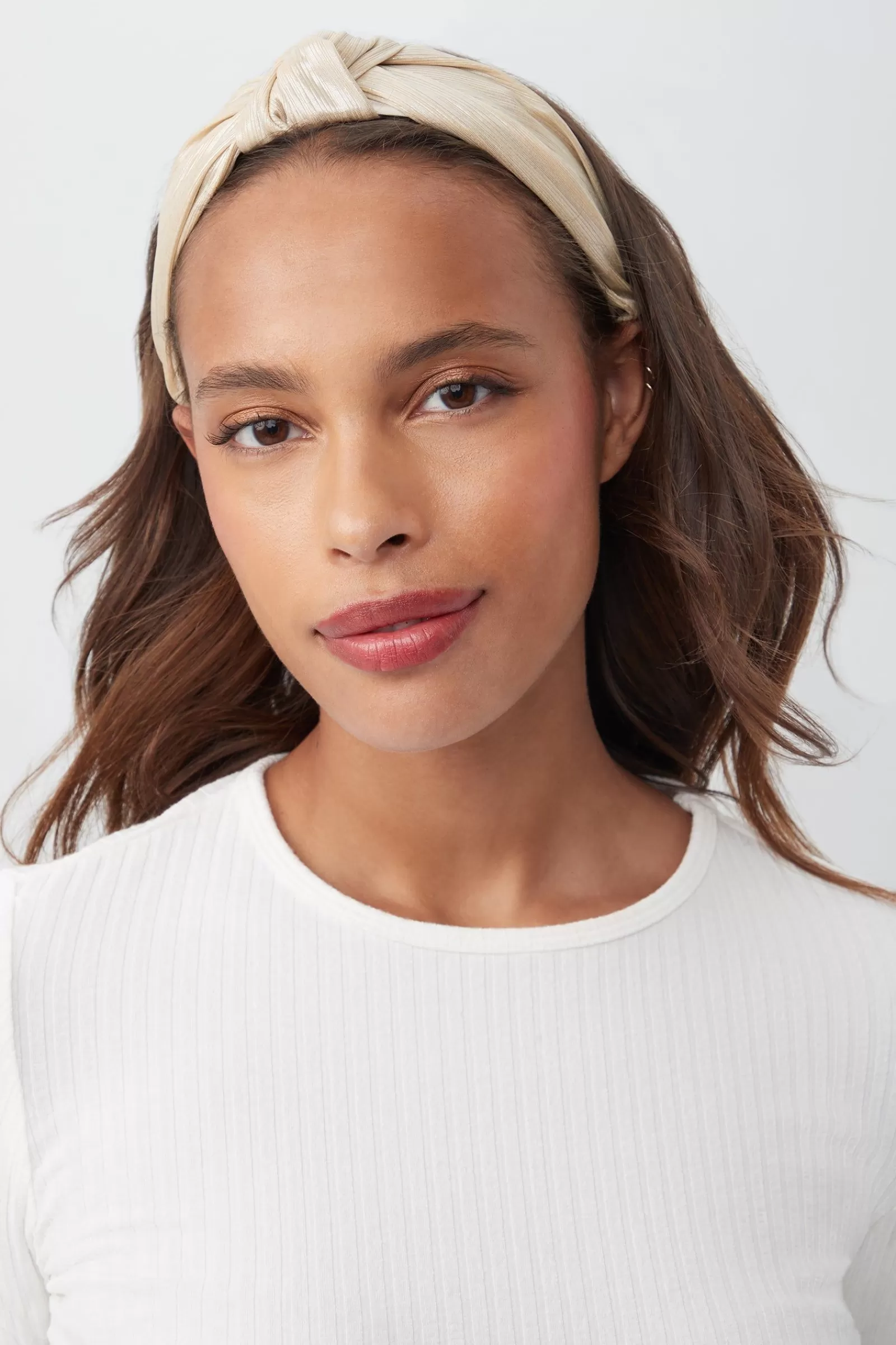 Trina Turk Tt Gold Satin Turban Headband