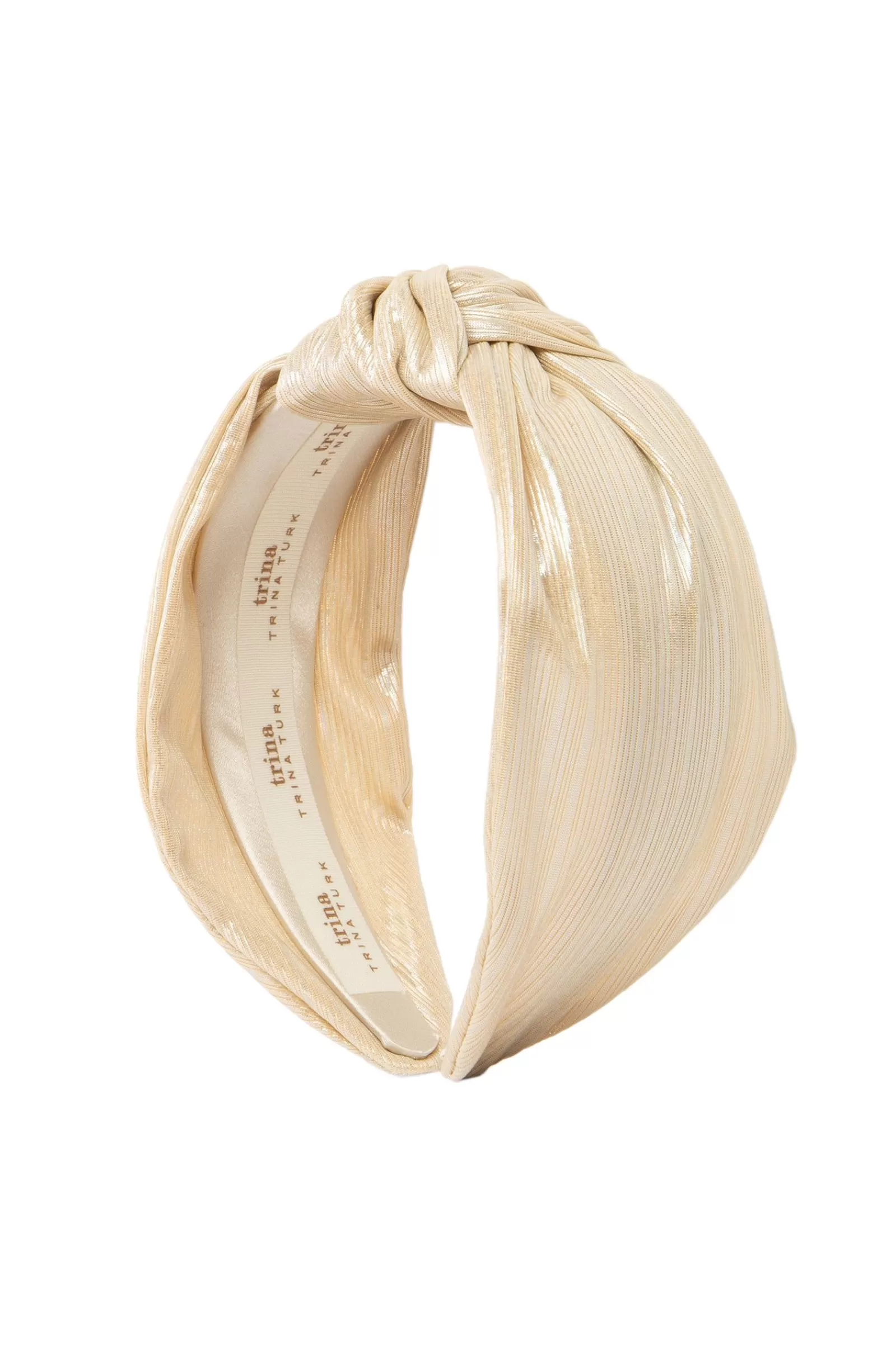 Trina Turk Tt Gold Satin Turban Headband