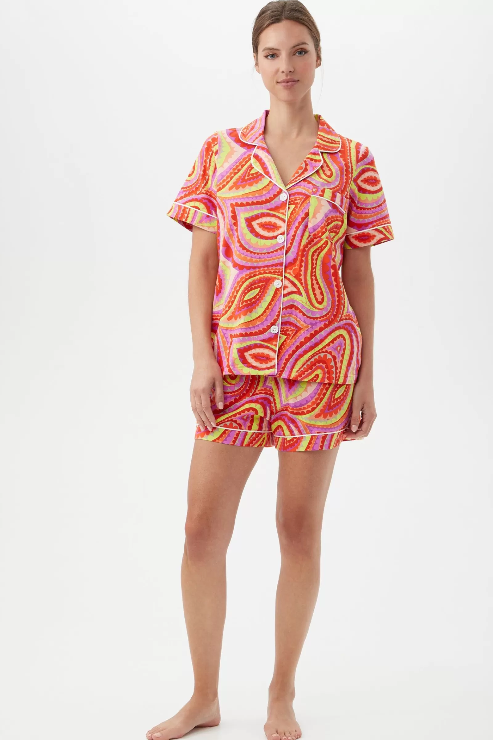 Women Trina Turk Vivacious Women'S Short Sleeve Shorty Jersey Pj Set