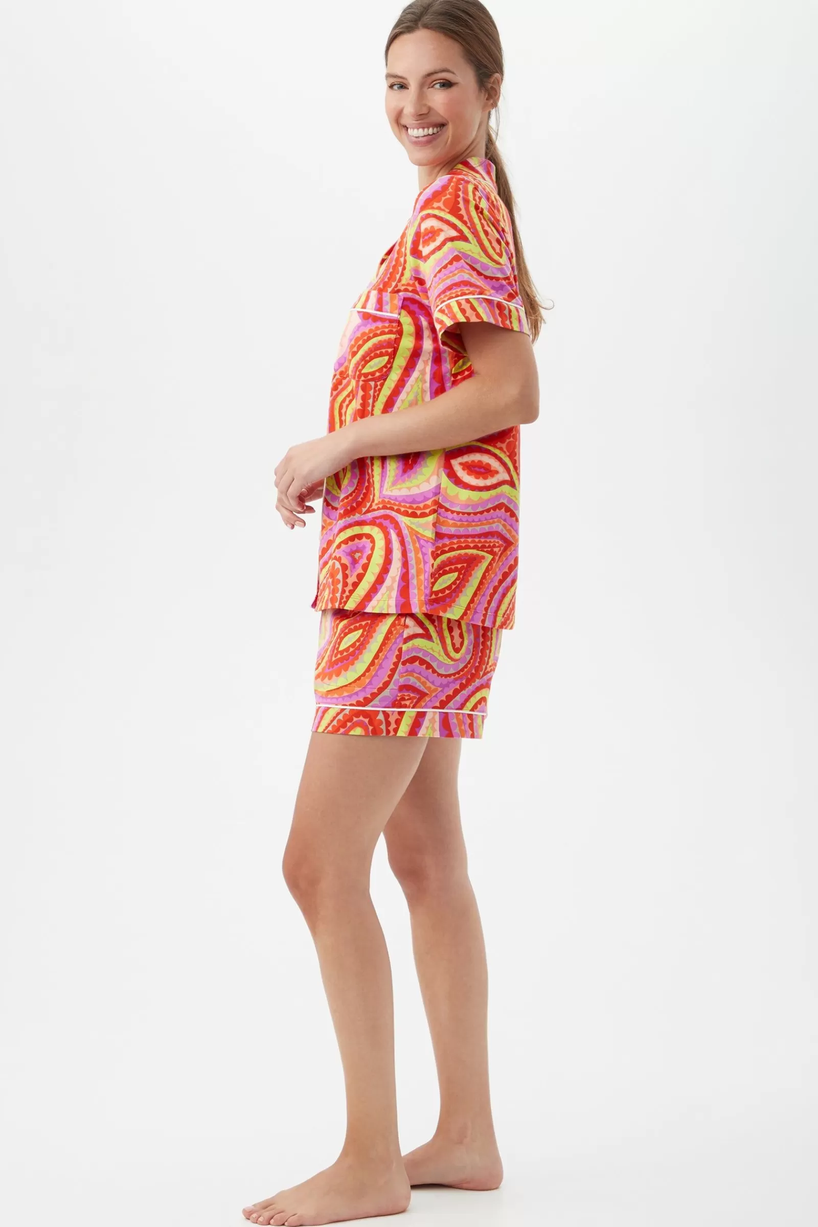 Women Trina Turk Vivacious Women'S Short Sleeve Shorty Jersey Pj Set