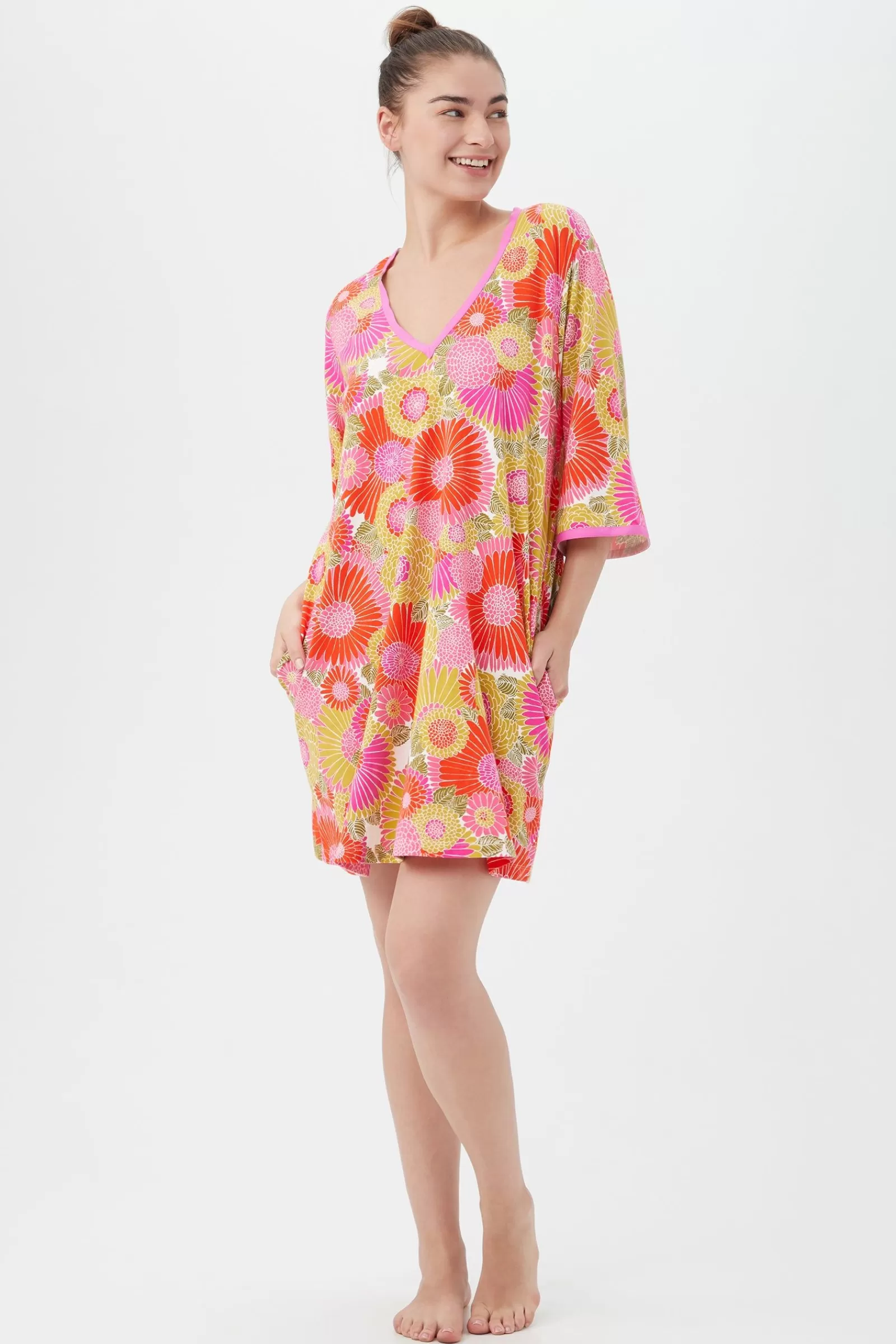 Women Trina Turk Warm Sand Botanical Caftan