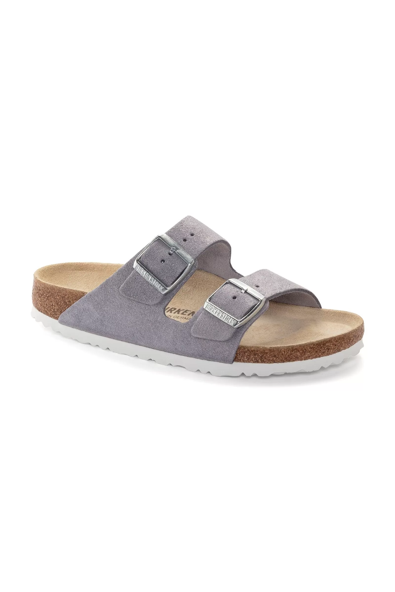 Trina Turk Women'S Arizona Original Footbed Shimmering Purple Suede Sandal